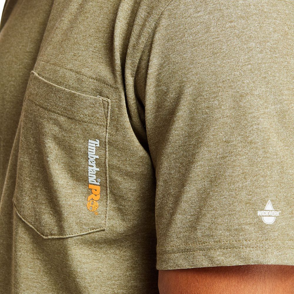 Camisetas Masculino - Timberland Pro® Big & Tall Base Plate Short-Sleeve - EDPOS6190 - Verde Oliva